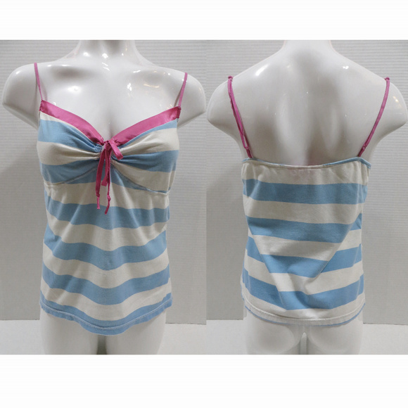 PINK Victoria's Secret Tops - Victoria's Secret PINK top Large striped cami bow